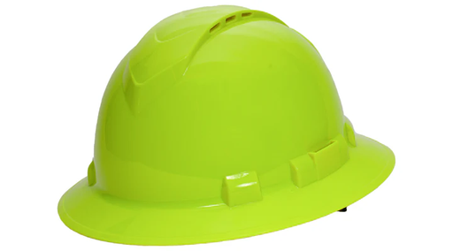 [HP54131V] Hard Hat, Ridgeline Full Brim Vented Hi-Vis Lime - Hi Vis Lime