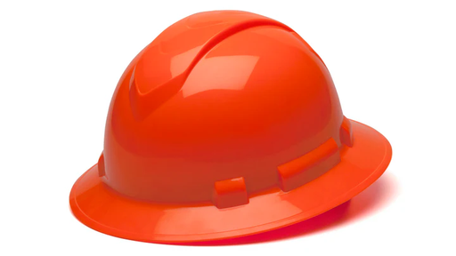 [HP54141] Hard Hat, Ridgeline Full Brim 4 Pt Ratchet Suspension - HI Vis Orange