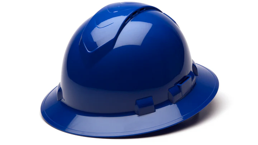 [HP54160V] Hard Hat, Ridgeline Vented Full Brim 4 Pt Ratchet Suspension - Blue