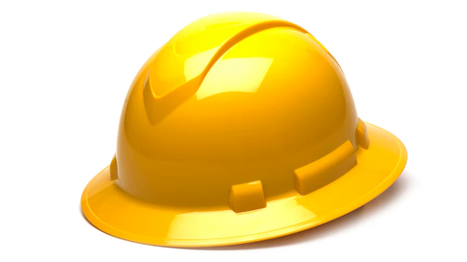 [HP56130] Hard Hat, Ridgeline Full Brim 6 Pt Ratchet Suspension - Yellow