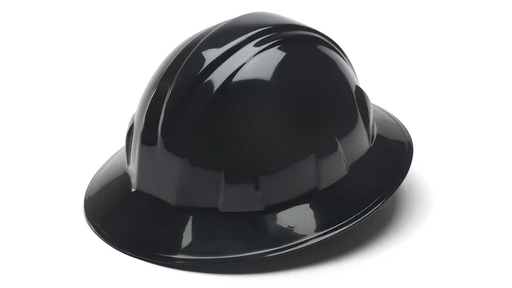 [HP24111] Hard hat, Full Brim 4 Pt Ratchet Suspension - Black
