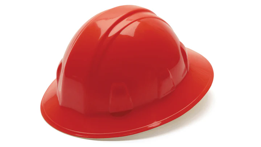 [HP24120] Hard hat, Full Brim 4 Pt Ratchet Suspension - Red