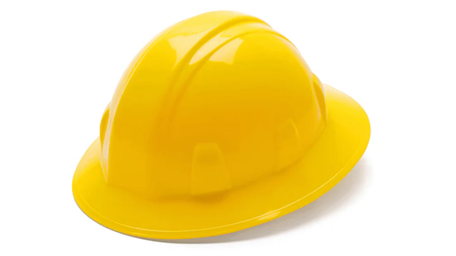 [HP24130] Hard hat, Full Brim 4 Pt Ratchet Suspension - Yellow