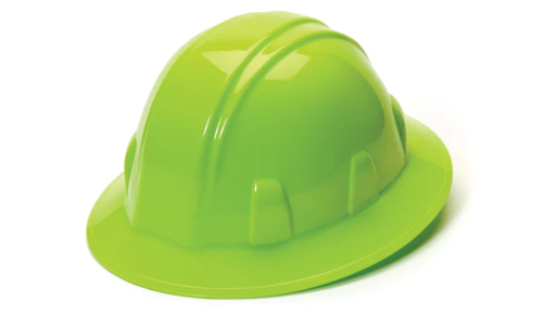 [HP24131] Hard hat, Full Brim 4 Pt Ratchet Suspension - Hi Vis Lime