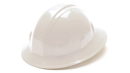 [HP26110] Hard Hat, Full Brim 6 Pt Ratchet Suspension - White