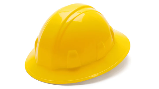 [HP26130] Hard Hat, Full Brim 6 Pt Ratchet Suspension - Yellow