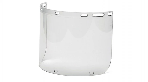 [S1210CC] Cylinder Polycarbonate Shield with Slots for Chin Cup - ANSI Z87+ - Clear