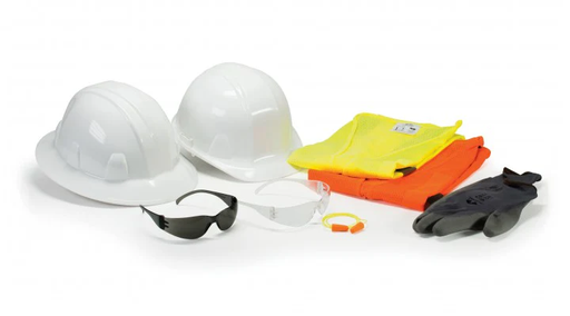 NHG - Cap Style Kit - Includes Gray Intruder Glasses-S4120S, Vest-RVZ2110, Ear Plugs-DP1001, Hard Hat-HP14010, and Gloves