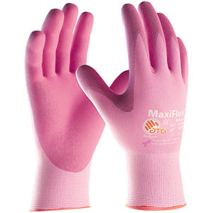 34-8264-Dozen MAXIFLEX ACTIVE, 15G PINK NYLON/ ELASTANE SHELL, PINK FOAM NITRILE - GLOVES - Pink