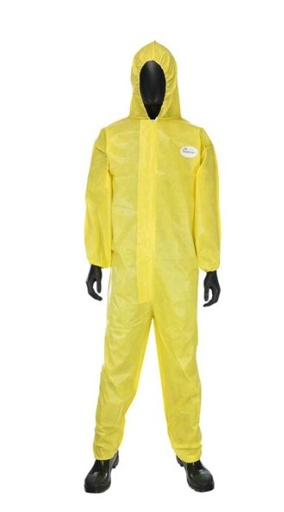 [3678B/L] POSIWEAR, UB PLUS, YELLOW COVERALL, ELASTIC WRIST AND ANKLE, HOOD - Yellow - L