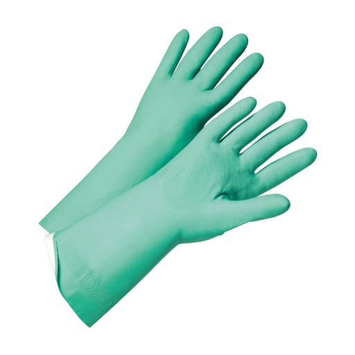 POSIGRIP 18 MIL, 13" PREMIUM FLOCK LINED, GREEN NITRILE GLOVE - Green