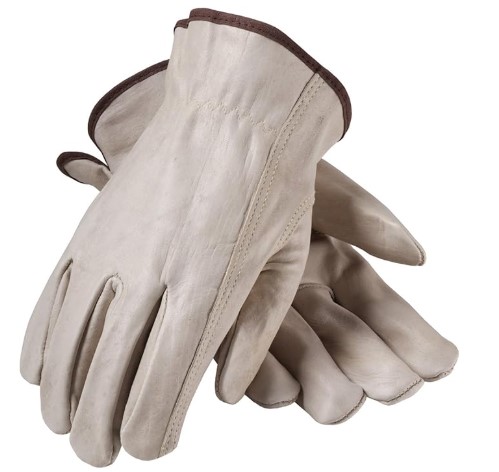 [68-165/L] TOP GRAIN COWHIDE LEATHER DRIVERS, SUPERIOR GRADE, KEYSTONE THUMB - Natural - L