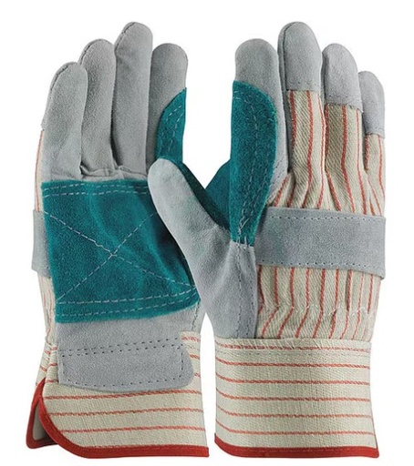 [85-7512J/XL] ECON SERIES, B/C SHOULDER, GRY./ RED, RUBBER SC, JOINTED INNER PALM - Gray - XL