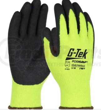 [HVG700SLC/XL] POSIGRIP, BLACK CRINKLE LATEX PALM, GREEN HI-VIS LINER - Hi-Vis Yellow - XL