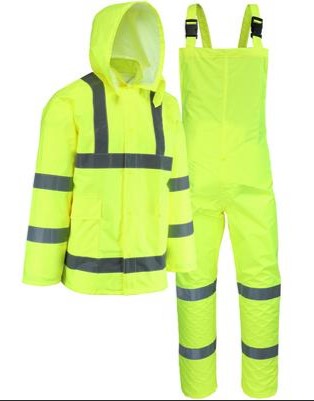 [WW4033J/3XL] WEST CHESTER, HI-VIS LIME, RAIN JACKET, POLY/PU COATED, CLASS 3 - Hi-Vis Yellow - 3XL