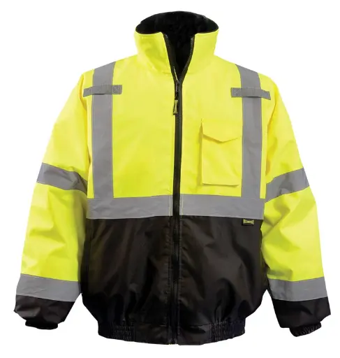 Black Bottom 2-in-1 Bomber Jacket - Hi-Vis Yellow or Orange