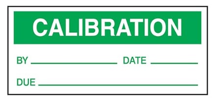 [LPC833] Production Control Labels: 1"x2 1/2" Calibration 25/PK