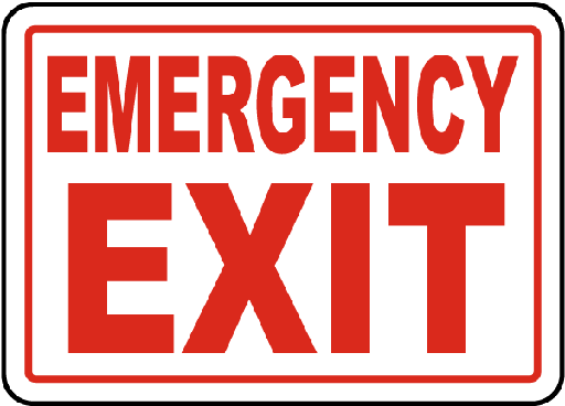 [M34AG] EMERGENCY EXIT ONLY , 12x18, .040 ALUM