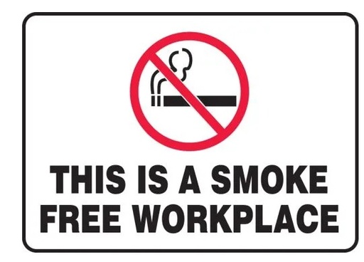 [M761AB] (GRAPHIC) THIS IS A SMOKE FREE WORKPLACE, 10X14, ALUM