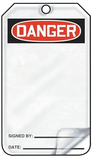[MDT161LCM] OSHA Danger Safety Tag: Blank