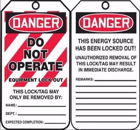 [MLT405CTP] OSHA Danger Safety Tags: Do Not Operate - Equipment Locked Out