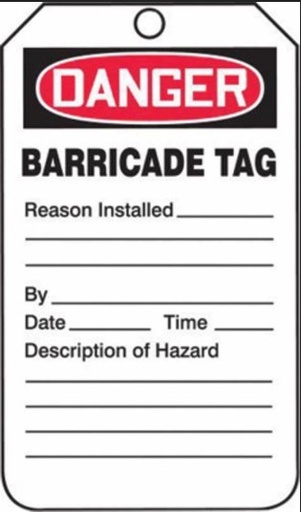 [TAB104CTP] OSHA Danger Status Alert: Barricade Tag