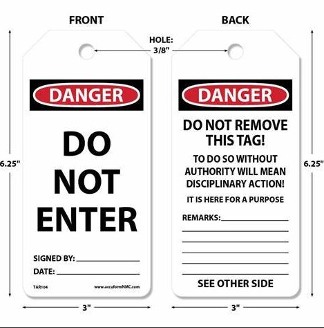 [TAR140] OSHA Danger Tags By-The-Roll: Do Not Enter