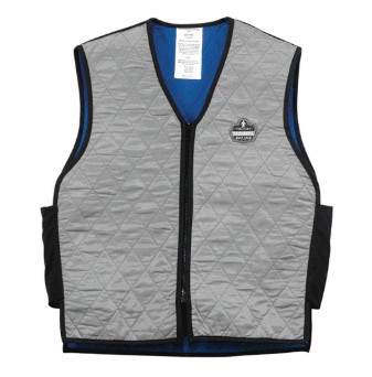 [12546] Cooling Vest - Embedded Polymer - Zipper - Gray 2XL