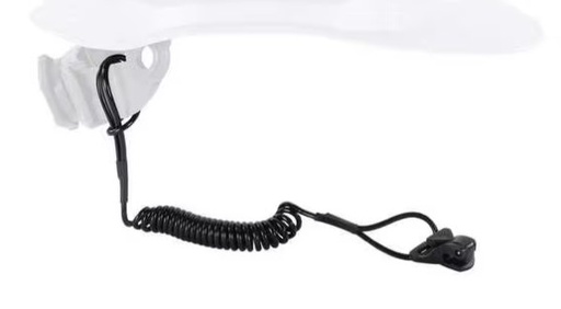 [19158] Squids 3158 Coiled Hard Hat Lanyard with Clamp - 2lbs / 0.9kg  Black