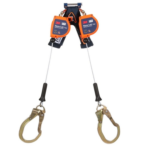 [7012819222] 3500276 - 3M™ DBI-SALA® Nano-Lok™ edge Twin-Leg Personal Self-Retracting Lifeline 3500276, Galvanized Cable, 8 ft