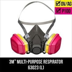 [7100177495] 63023DHA1-C - 3M™ Performance Multi-purpose Large Respirator 63023H1-DC, 1/pk, 4 pks/case