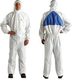 [7100213296] 4540+BLK-3XL - 3M™ Protective Coverall 4540+ White & Blue Type 5/6 Size 3XL, 25 EA/Case