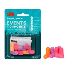 [7100229223] EPEC-4BC-SIOC - 3M™ Disposable Earplugs Events & Concerts EPEC-4BC-SIOC, Multi-color, 4 Pair/Pack