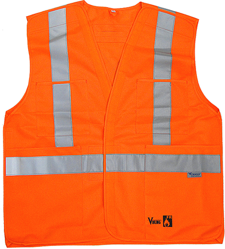 [6136FR] FR Safety Vest, D-Ring Access - Fluorescent Orange - Compliant with ANSI / ISEA 107-2020 Type R, Class 2, FR