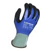[00-845-M] 18g Glove Gray Kyorene Pro® Liner, Full NBR Blue Dip And a 2nd Black HCT® Nitrile Palm Coating, ANSI A4