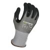 [00-860HT-M] 18g Glove Gray Kyorene Pro® Liner With Black HCT® Micro Foam Nitrile Palm Coating, Thumbcrotch Reinforcement, Touch Screen, Hang Tag, ANSI A6