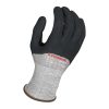 [00-602-M] 13g Glove Gray Kyorene® Liner With Black HCT ®Micro Foam Nitrile 3/4 Coating And Reinforced Thumb Crotch, ANSI A6