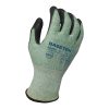[02-014-M] 13g Glove Green HDPE Liner With Black PU Palm Coating, ANSI A4