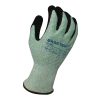 [02-024-XL] 13g Glove Green HDPE Liner With Black Micro Foam Nitrile Palm Coating, ANSI A4