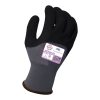 [04-002-M] 15g Glove ExtraFlex® Gray Nylon Liner With Black HCT® Micro Foam Nitrile Palm And 3/4 Coating  
