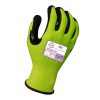 [04-200-M] 18g Glove ExtraFlex® Cut Resistant Hi-Vis Yellow Engineered Liner With Black HCT® Micro Foam Nitrile Palm Coating And Nitrile Reinforced Thumb Crotch, ANSI A3