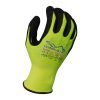 [04-300HV-XS] 13g Glove ExtraFlex® Cut Resistant Hi-Vis Yellow Engineered Liner With Black HCT® Micro Foam Nitrile Palm Coating And Nitrile Reinforced Thumb Crotch, ANSI A3