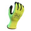 [04-420HV-2X] 15g Glove ExtraFlex® Cut Resistant Hi-Vis Engineered Liner, Black PU Palm Coated, Nitrile Reinforced Thumb Crotch, Touchscreen, ANSI 4
