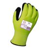 [04-011-2X] 13g Glove ExtraFlex® Hi-Vis Yellow Nylon Liner With 7g Poly-Acrylic Lining With Black HCT® Micro Foam Latex Palm Coating          