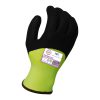 [04-012-L] 13g Glove ExtraFlex® Hi-Vis Yellow Nylon Liner With 7g Poly-Acrylic Lining With Black HCT® Micro Foam Latex Palm And 3/4 Coating          