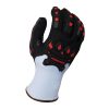[04-314-M] 13g Glove ExtraFlex® Cut Resistant Light Blue Engineered Liner With 7g Poly-Acrylic Lining, Black Nitrile Micro Foam HCT® Palm Coating, Nitrile Reinforced Thumb Crotch And 3/4 Fingertip Coating, With Back Protection, ANSI A4