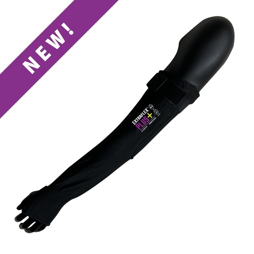 [14-406TVC] Sleeve 18 Gauge,18'' ExtraFlex Plus® Black Engineered Liner With Thumbhole, V slot and Elastic Velcro, ANSI A4