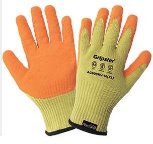 Gripster® Cut & Hypodermic Needle Resistant Gloves. Resistance: Cut - Puncture - Needle - Abrasion. ANSI cut level A9 palm, ANSI cut level A9 bottom of fingers and thumb.