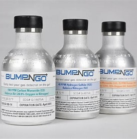 [18109568] Bump-N-Go Cylinder, 75 ppm Hydrogen Sulfide, 100 ppm Carbon Monoxide, 25% LEL Methane, 15% Oxygen, Aluminum (5.8L)