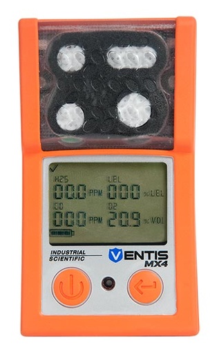 [VTS-K1234101101] Ventis MX4, LEL (Pentane), CO, H2S, O2, Slim Extended Li-ion Battery, Desktop Charger, Without Pump, Orange, UL/CSA, English